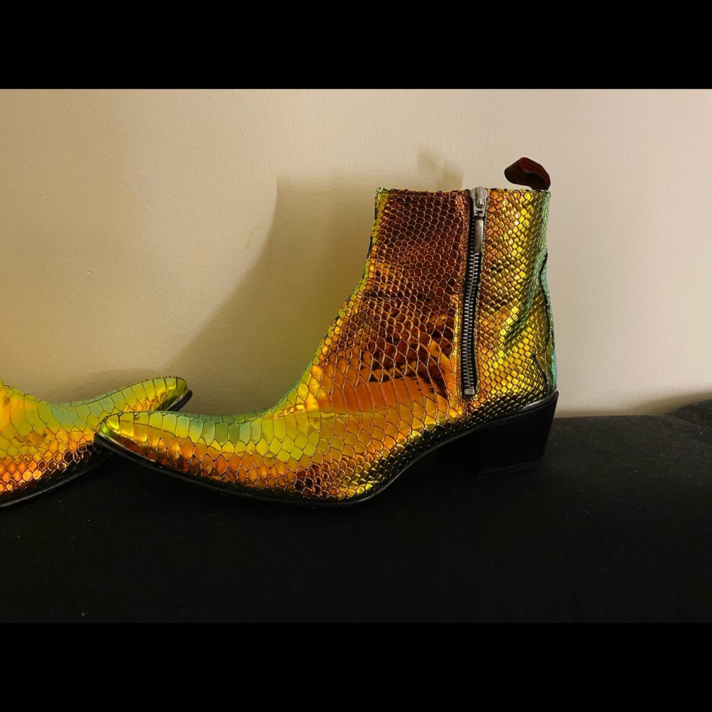 Jeffrey West Multi-colored metallic boots!